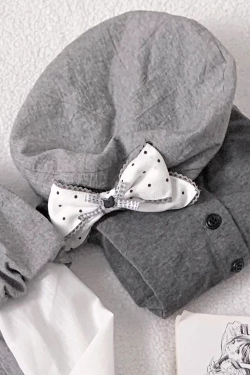 Sweet Flared Coat + Skirt + Shirt + Beret