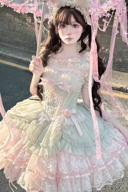 Sweet Girly Lolita Ballet Jumper Dress
