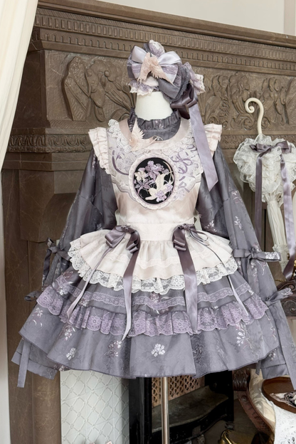 Chinese-style Ruffle Dress + Vest + Headband