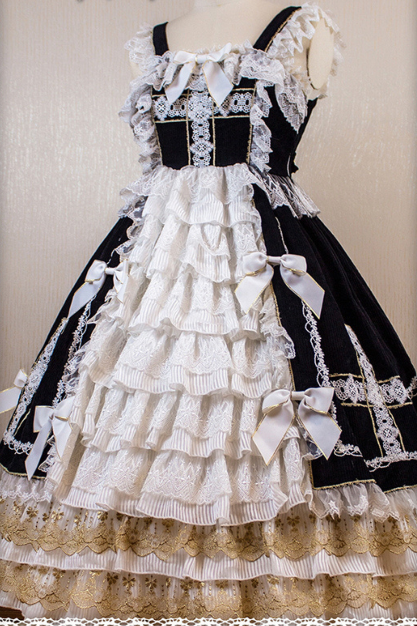 Gothic Doll Lace Jumperskirt + Baby Cap + Hairband + Shawl