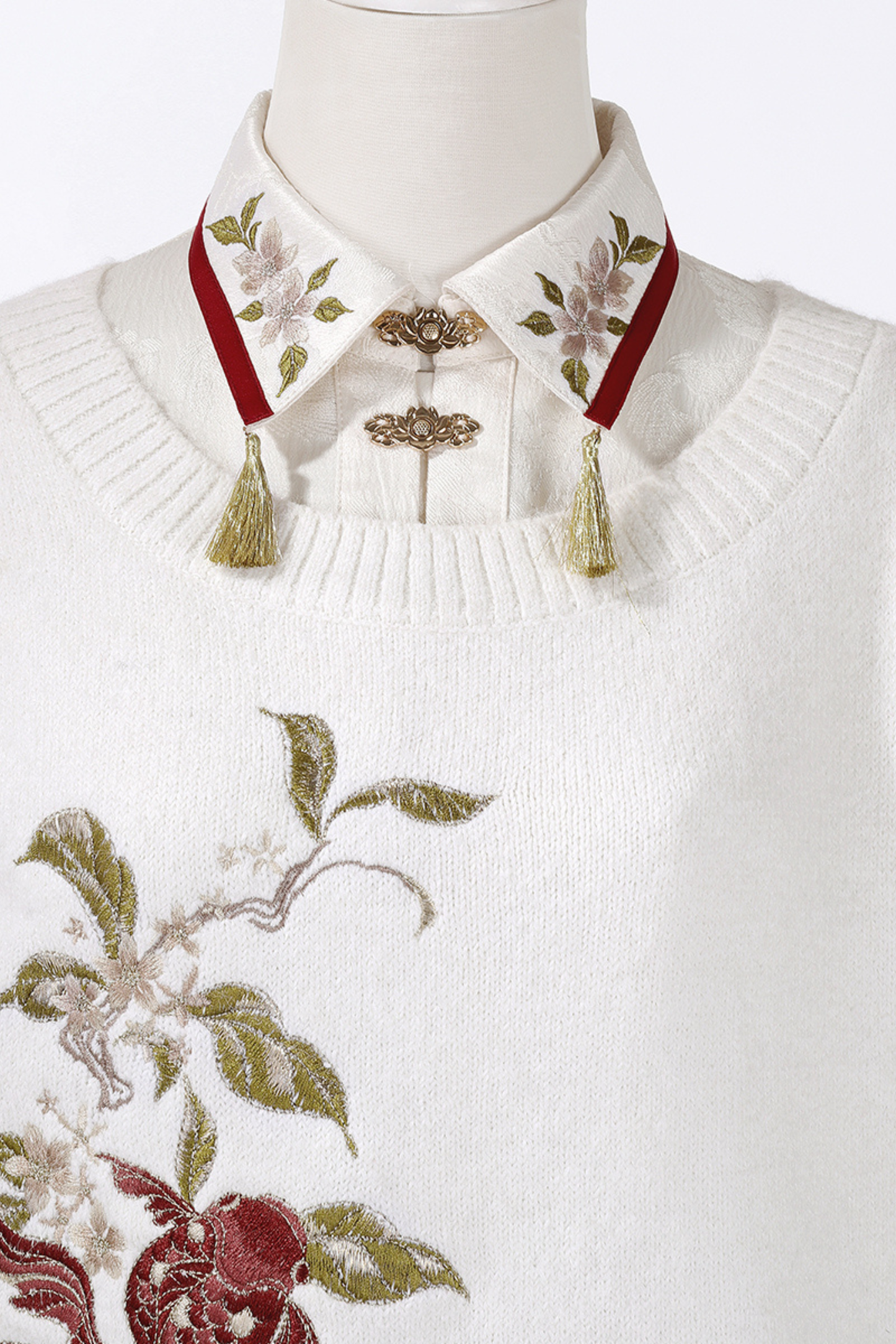 China Snow Knit Vest + Shirt + Skirt