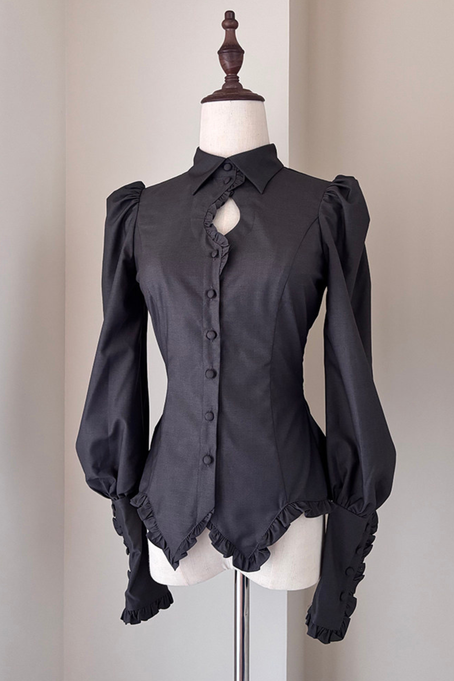 Gothic Puff Shoulder Blouse + Skirt