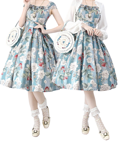 Forest Basket Retro Classic Lolita Dress + Cardigan