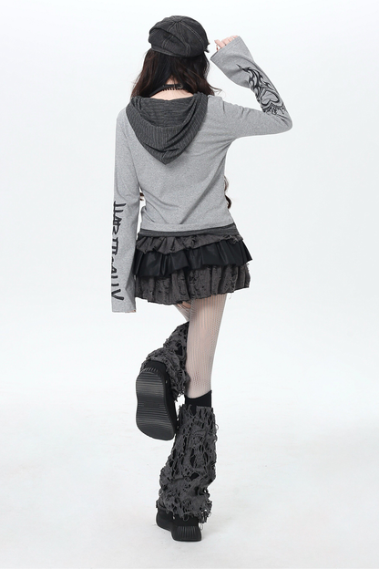 Gothic Arm Design Hoodie Top