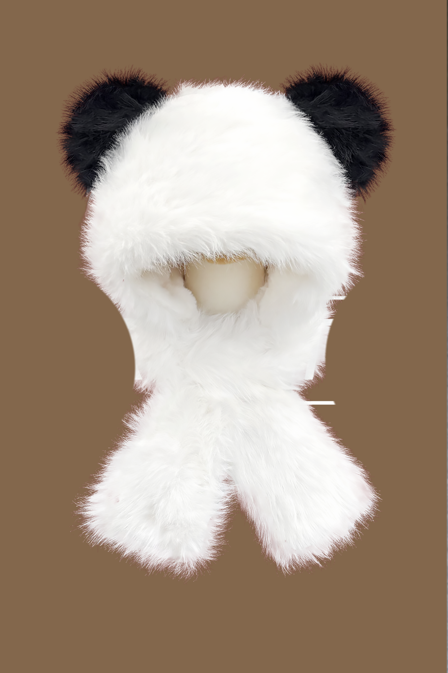 Fur Bear Scarf Hat