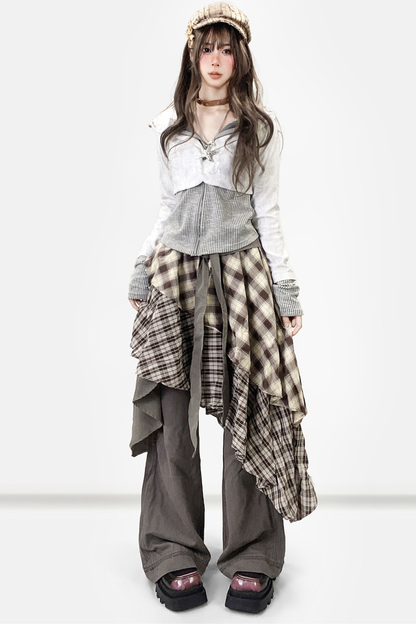 Subculture Gray Stripe Hoodie Tops