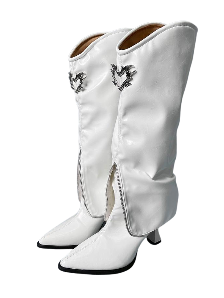 Retro Pointed Toe Stiletto Boots