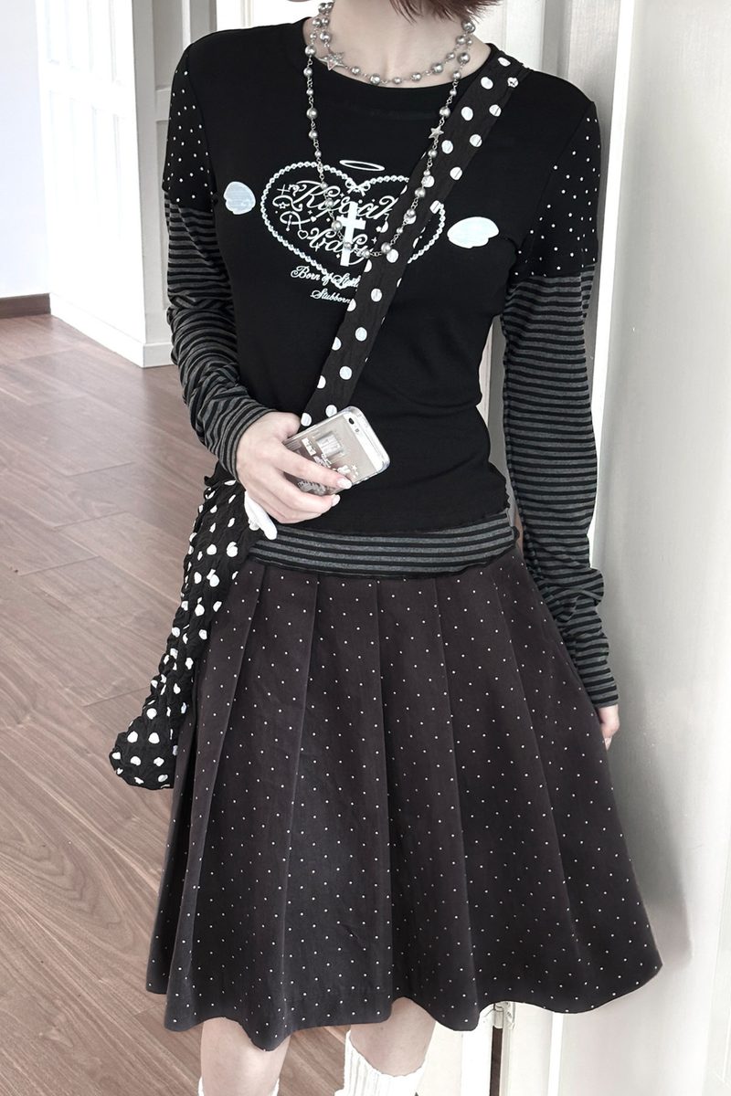 Heart Angel Top + Pleated Skirt