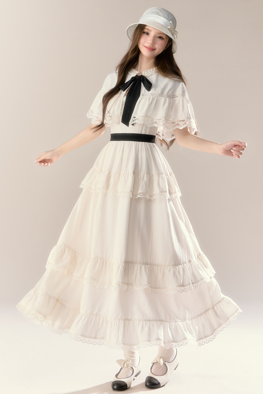 Lillian French Shawl Tiered Dress