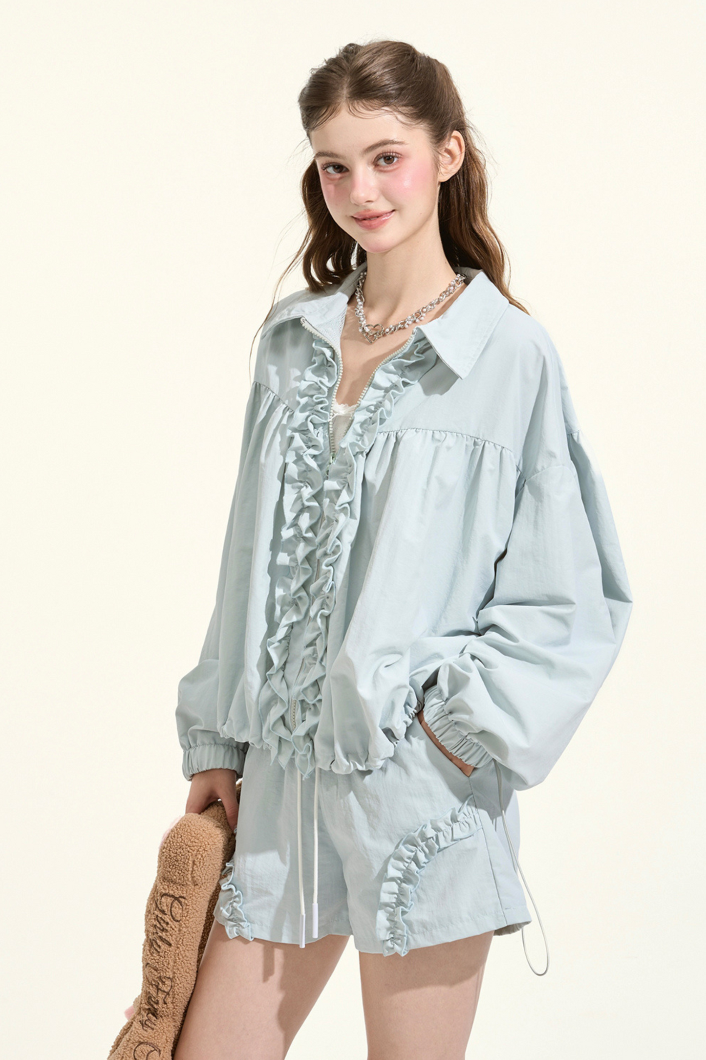 Ruffle Lake Blue Sporty Jacket + Pants