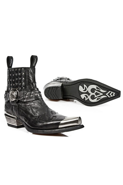 Studded Dark Mode Ankle Boots
