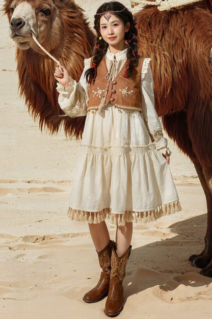 Resort Tassel Vest Dress Set