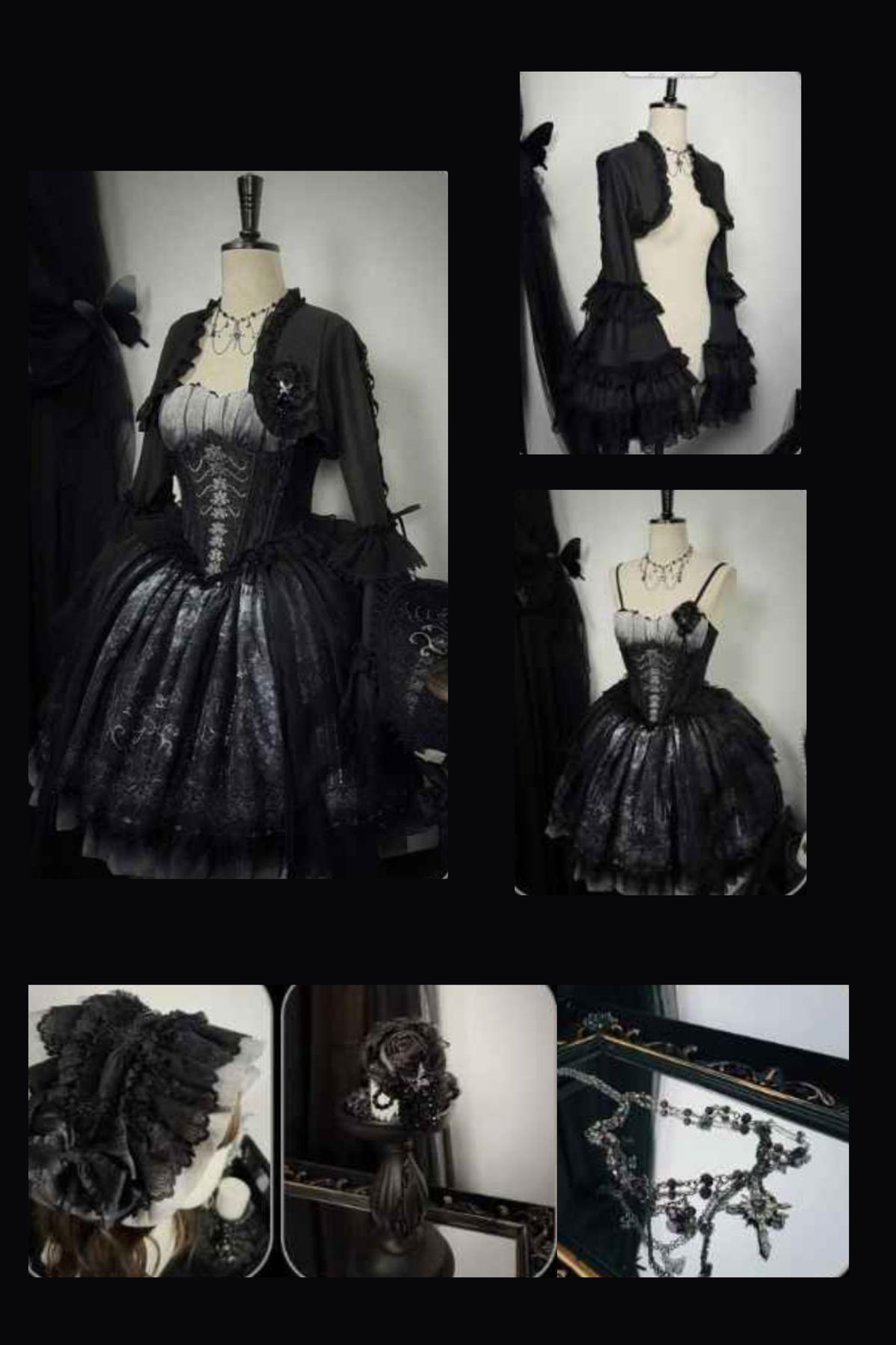 Gothic Lolita Jumper Skirt + Jacket + Skirt + Shirt + Corset + Accessories