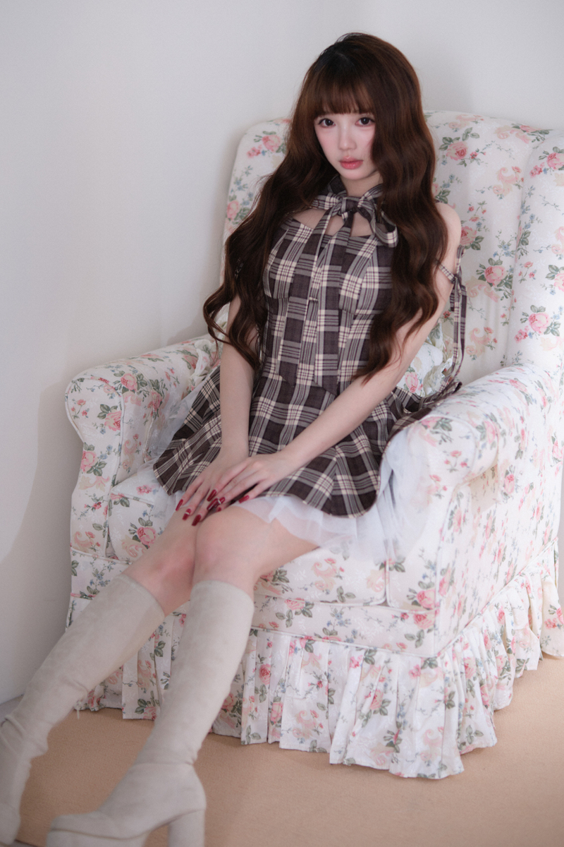 Plaid Layered Hem Sleeveless Dress