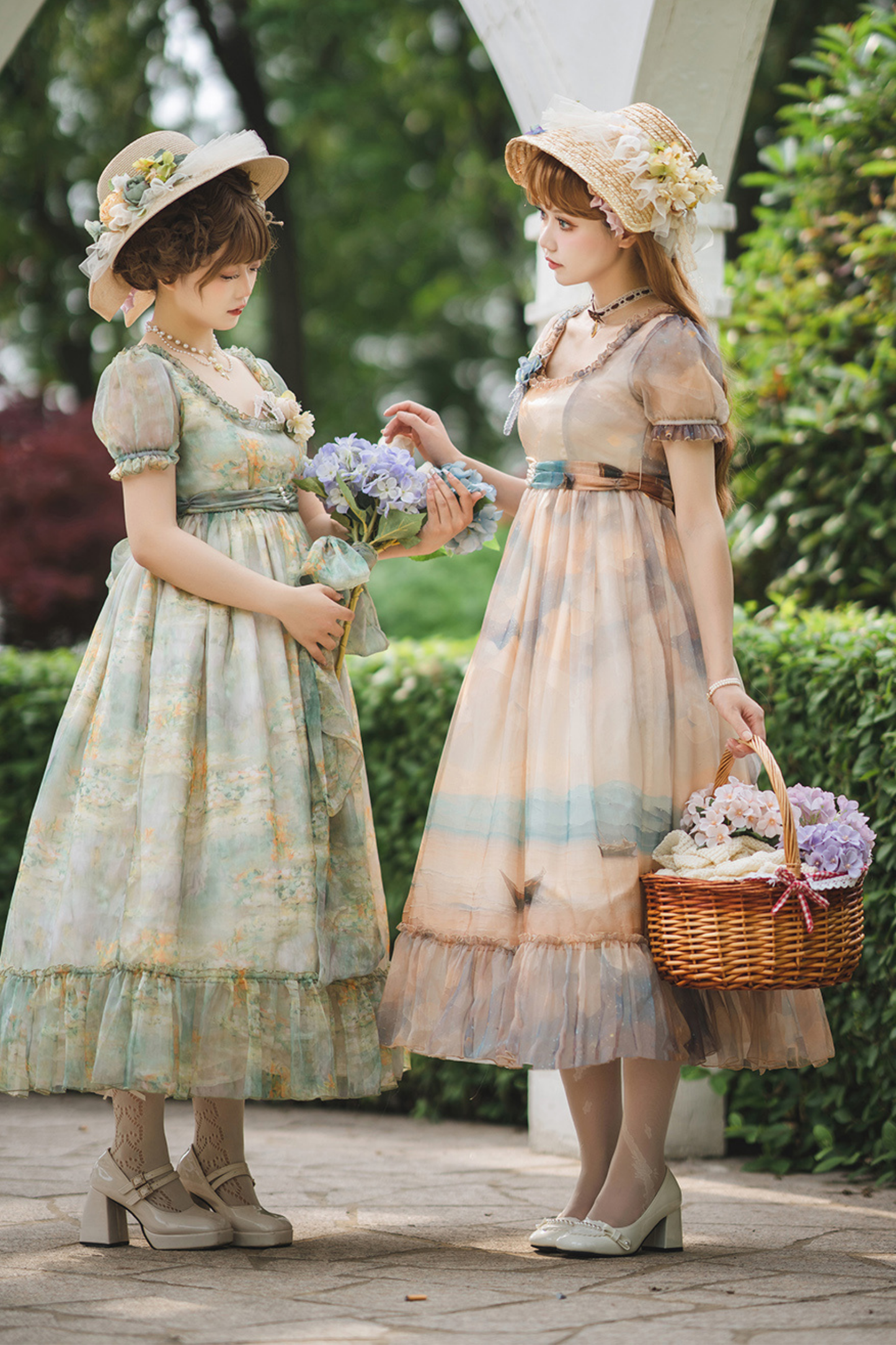 Marble Art High Waist Mark Lolita Dress
