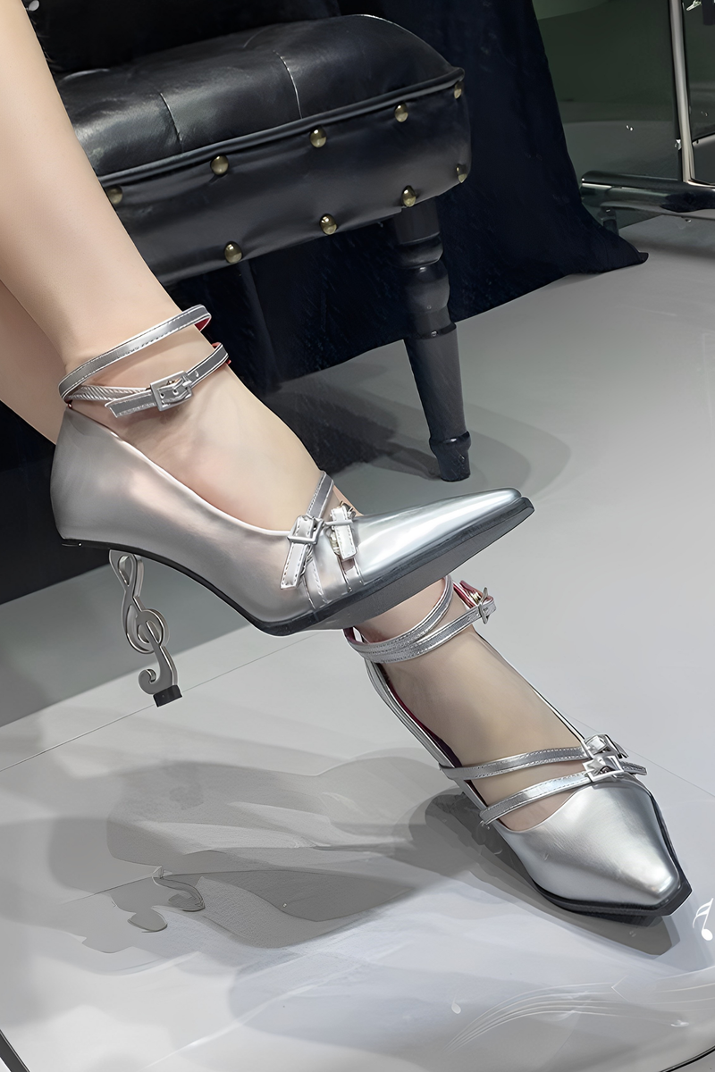 Gothic Music Note High Heels