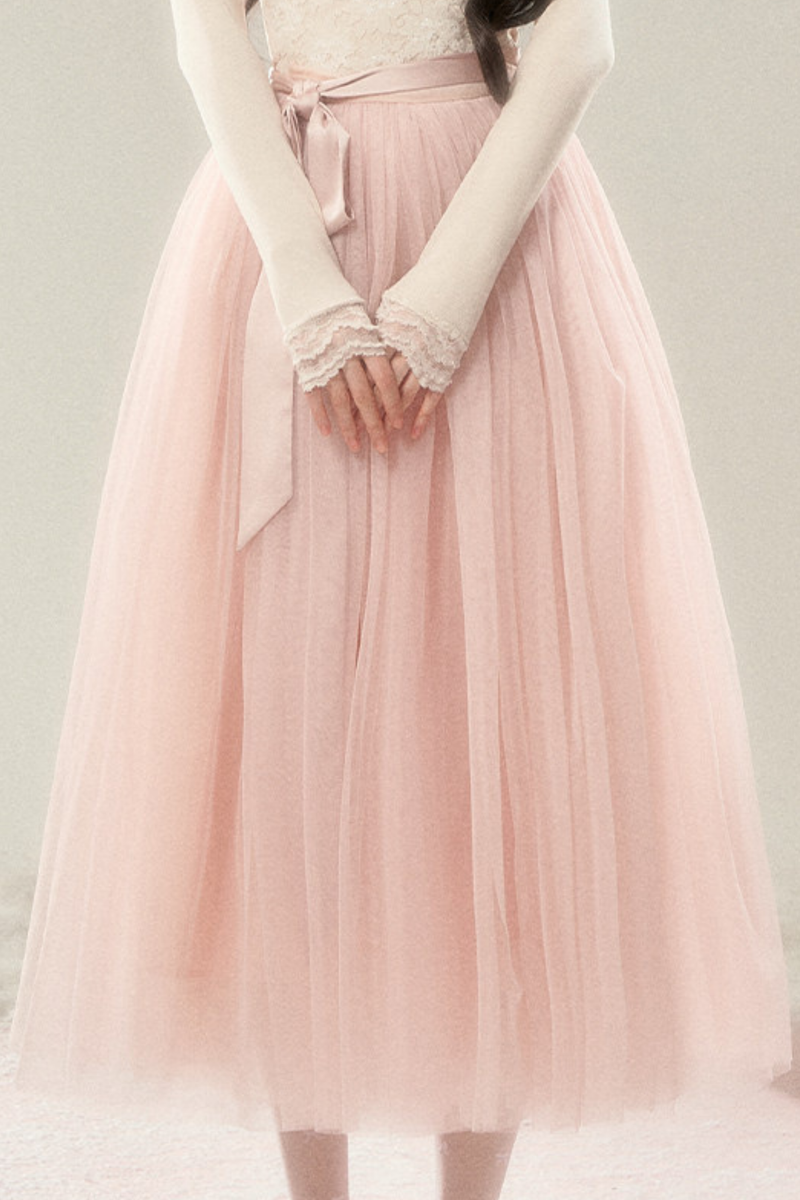 Noble French Lace Top + Flare Tulle Skirt