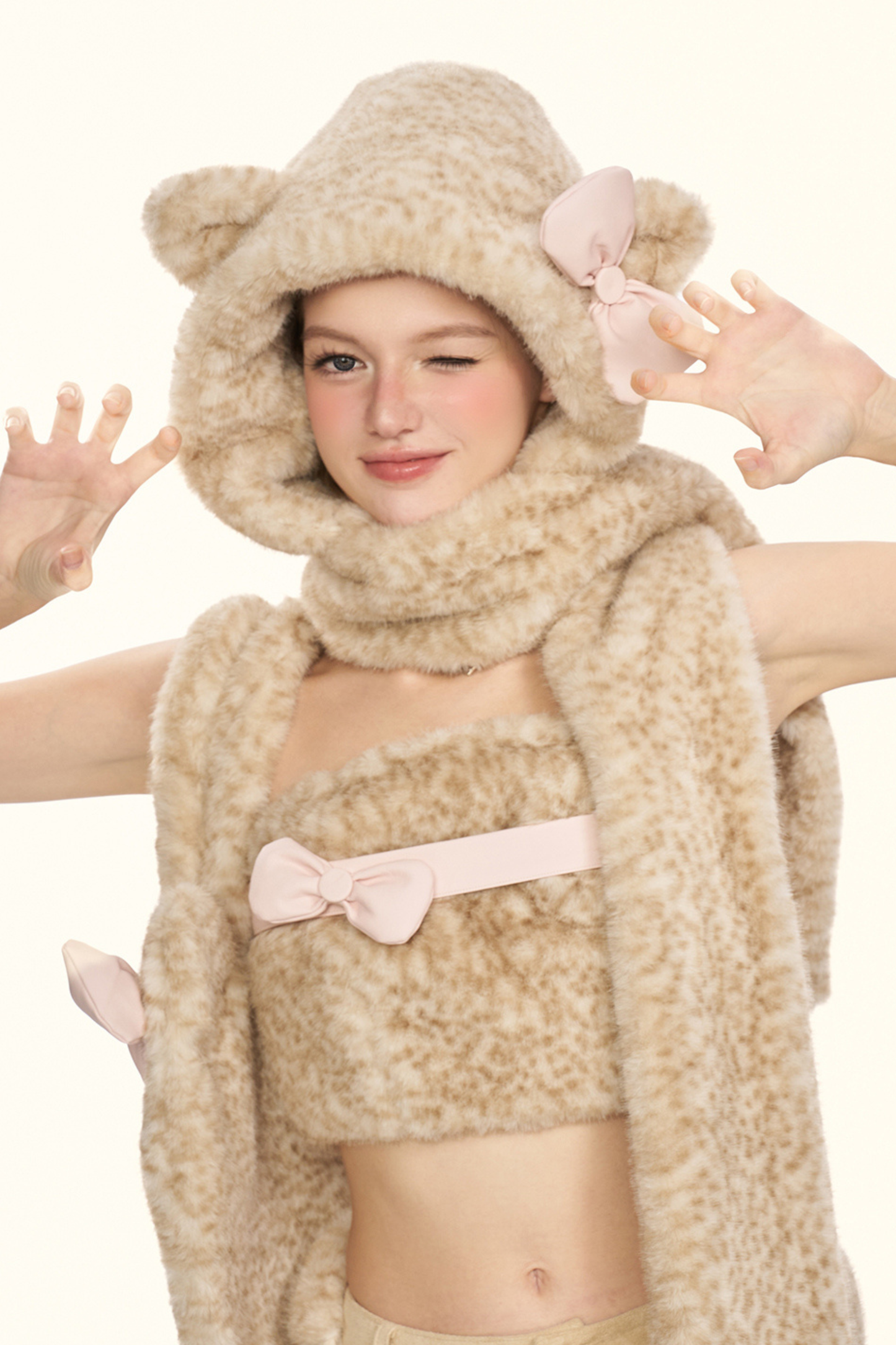 Little Milk Leopard Top + Pants + Hat + Belt