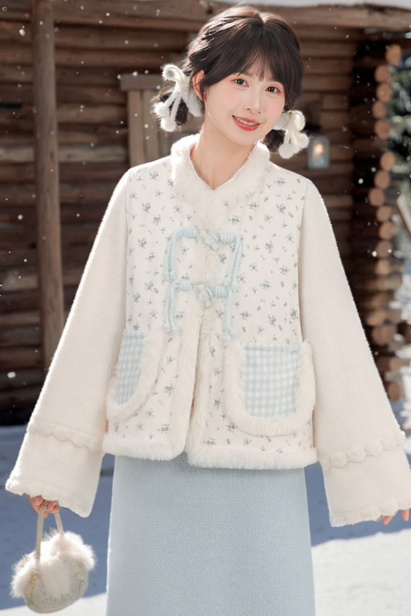 Retro Chinese-style Shirt + Skirt + Vest