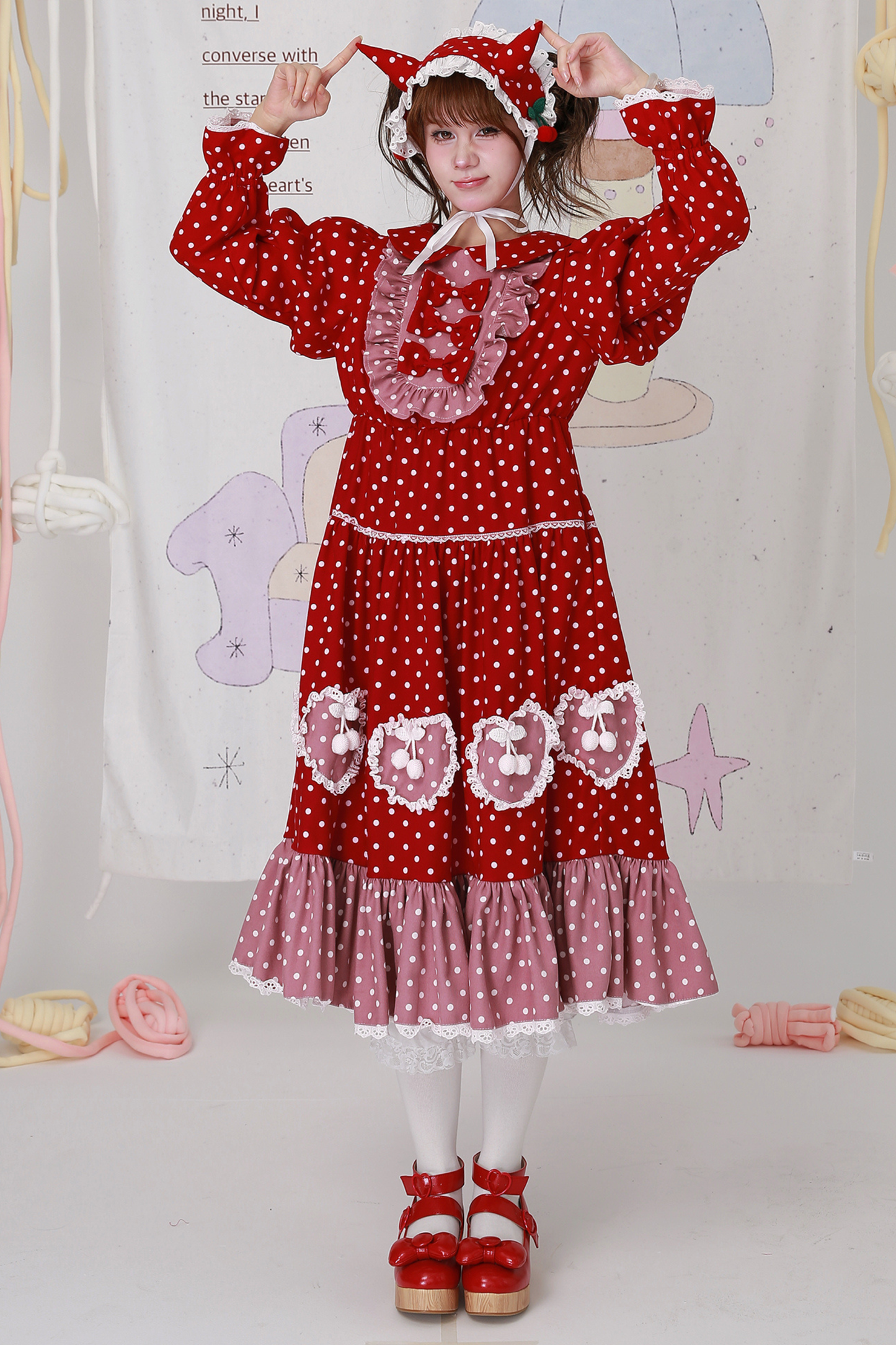 Retro Girly Dot Ribbon Dress