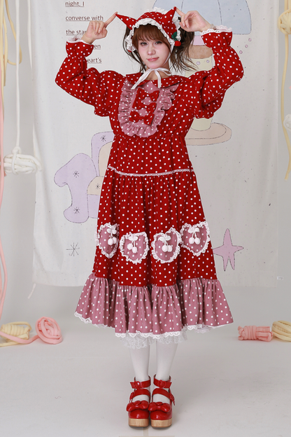 Retro Girly Dot Ribbon Dress