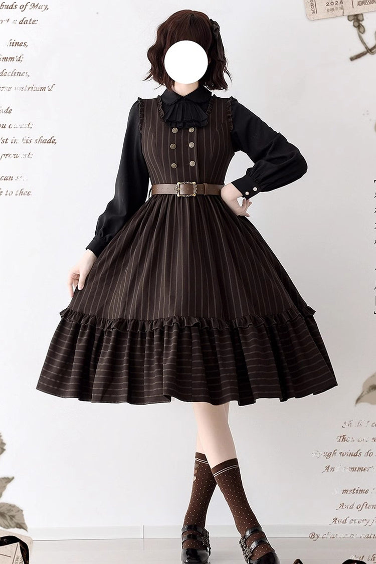 [small Estate] Sleeveless Ruffle Fishbone Classic Lolita Dress 3 Colors