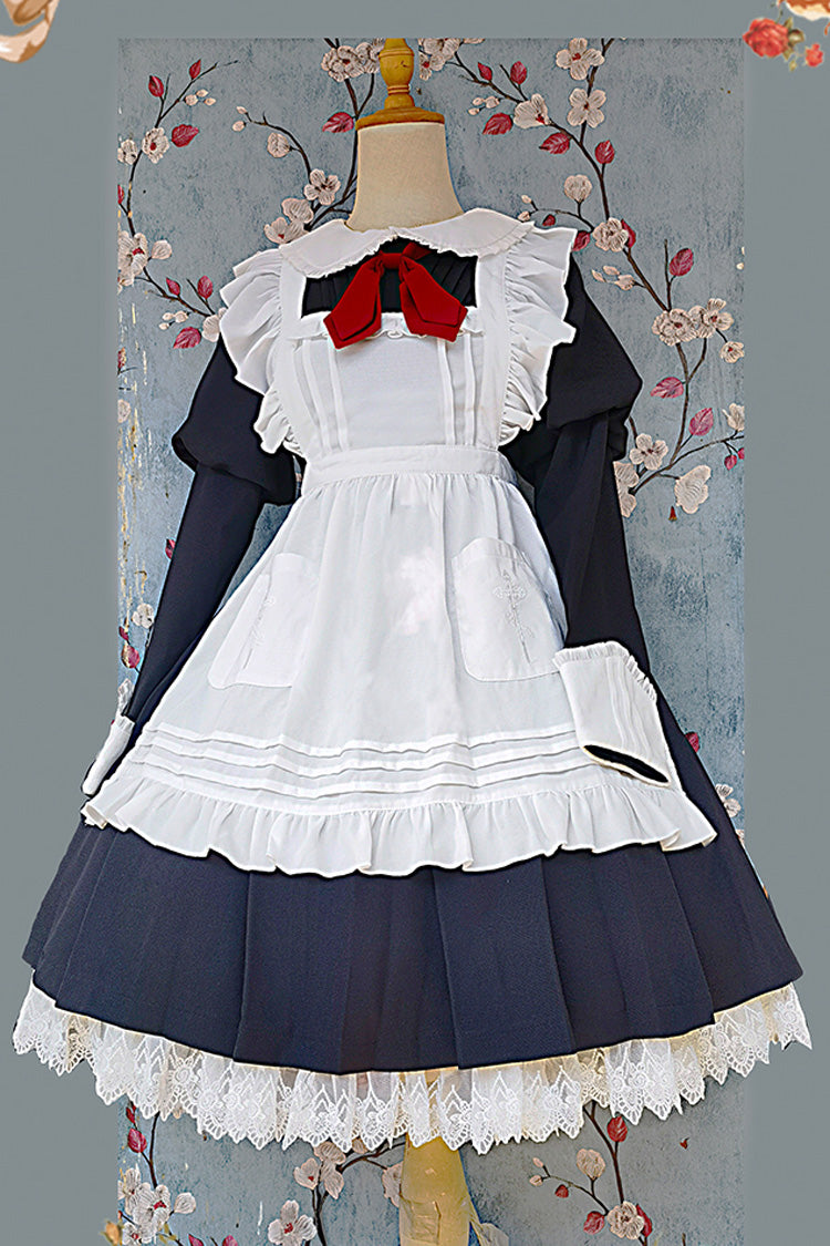 [violent Maid] Long Puff Sleeves Bowknot Classic Lolita Dress 2 Colors