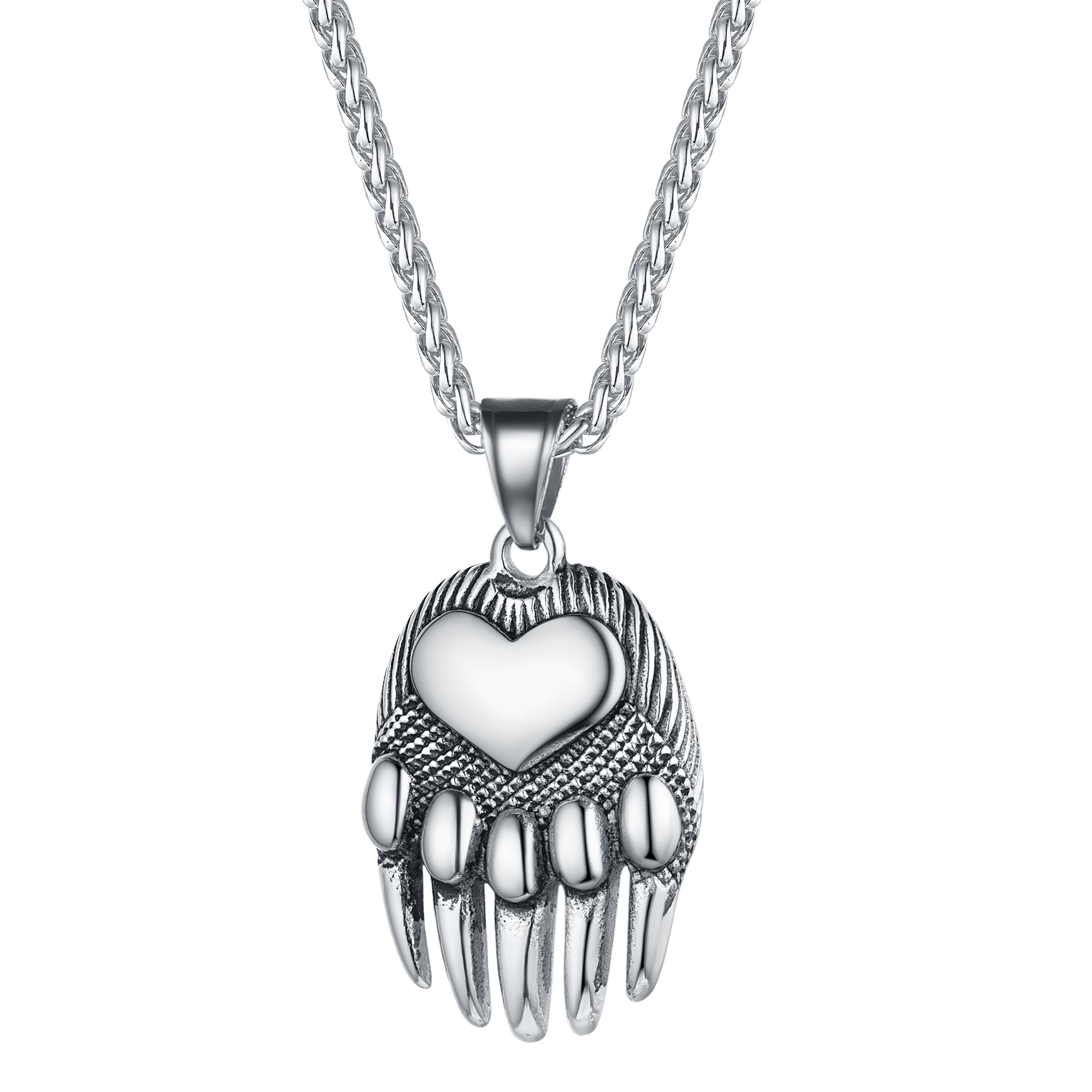 Viking Bear Paw Pendant Necklace Jewelry for