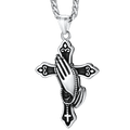 Flash Christian Praying Hands Cross Necklace for