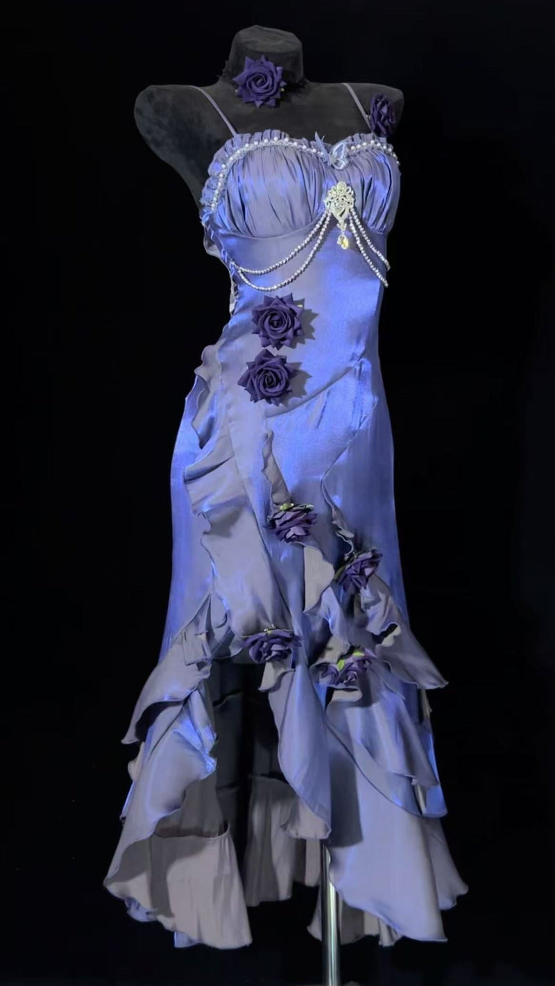[pre-order] Amour Rose Burgundy Wizard of Oz Selena Purple Mermaid Dress Set
