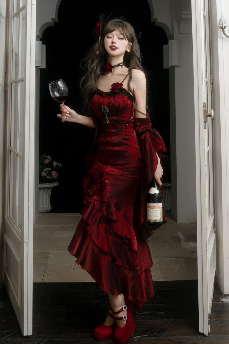 [pre-order] Amour Rose Burgundy Wizard of Oz Selena Purple Mermaid Dress Set
