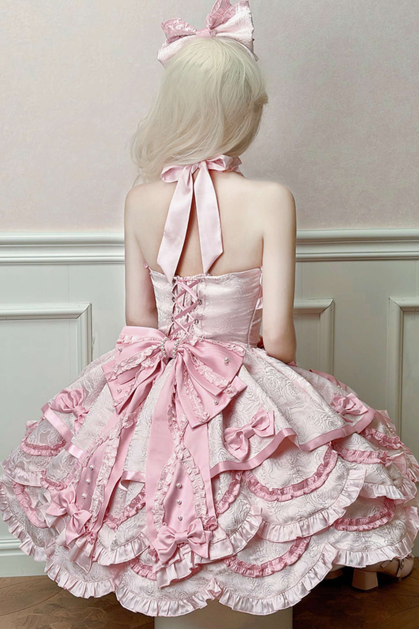 [pre-order Deadline: April 3] Sweet Ruffled Lolita Princess Ribbon Dress