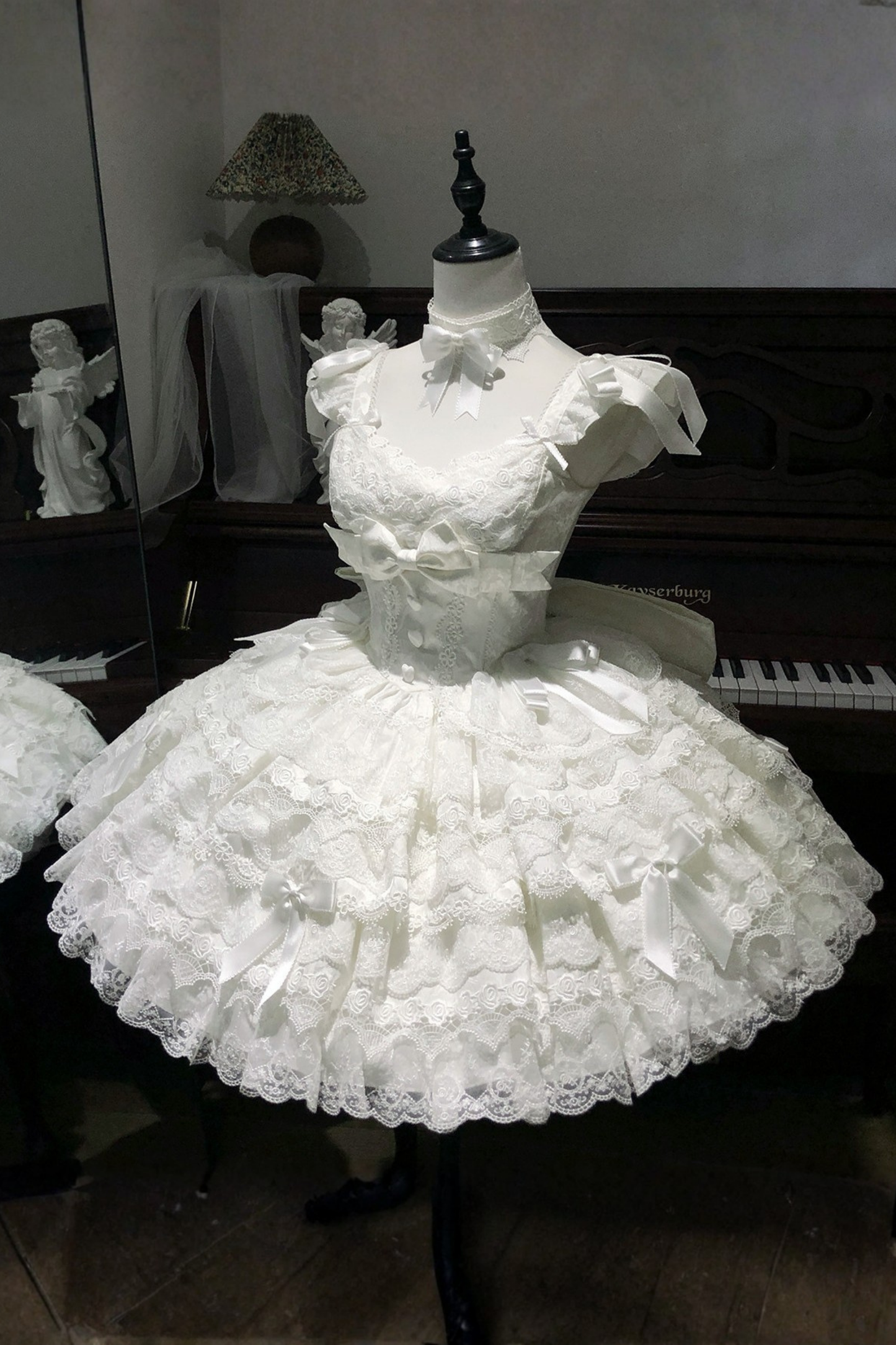 [pre-order] Princess Ballet Tiered Lolita Dress + Headband + Necklace + Sleeves + Tail