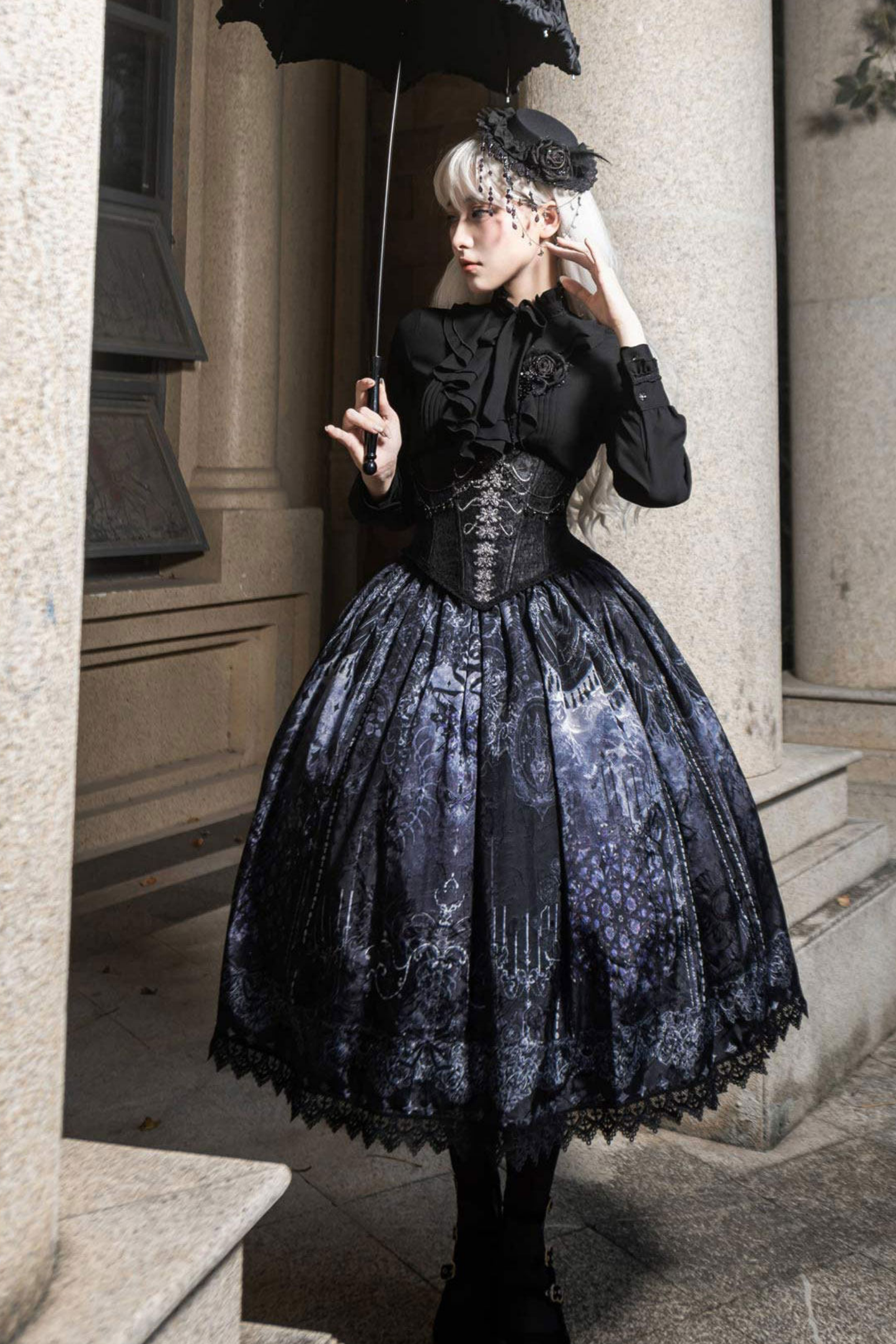 Gothic Lolita Jumper Skirt + Jacket + Skirt + Shirt + Corset + Accessories