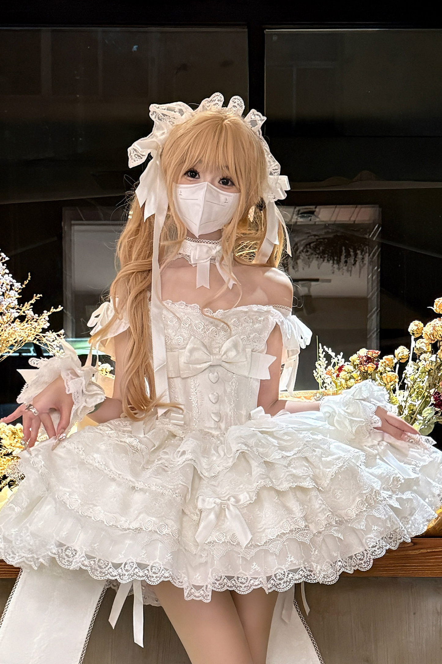 [pre-order] Princess Ballet Tiered Lolita Dress + Headband + Necklace + Sleeves + Tail