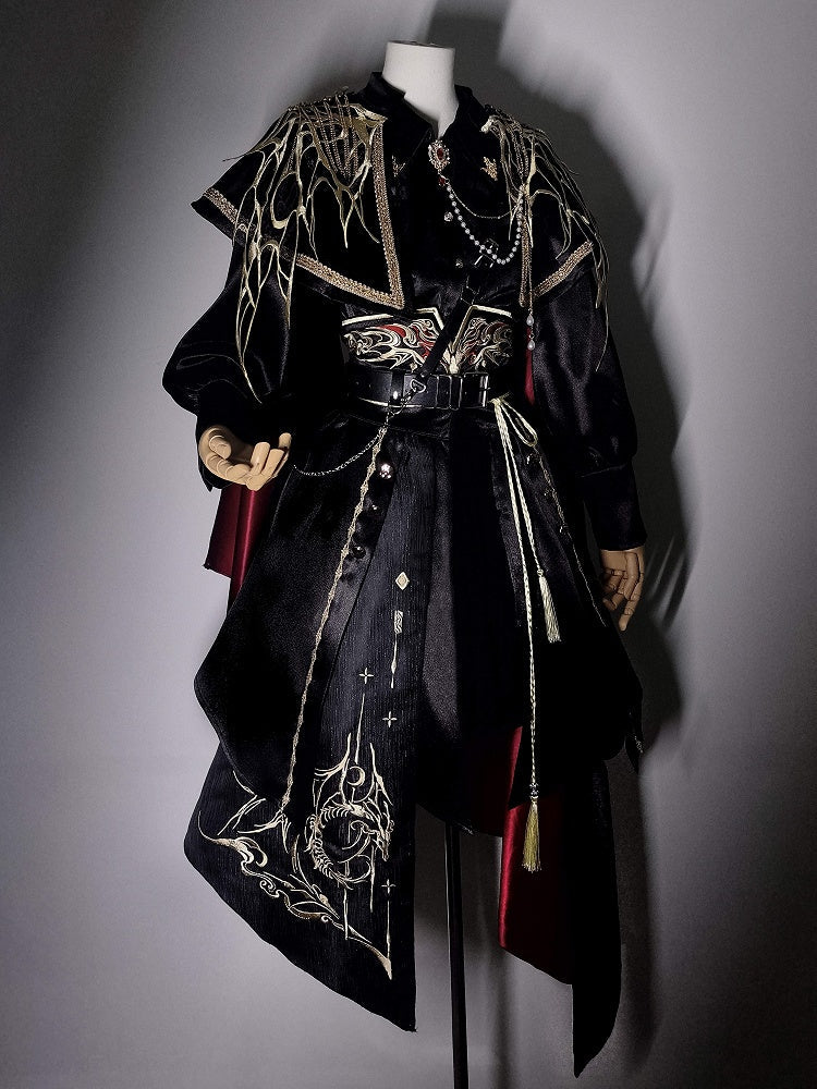 [pre-order] Dark Fantasy Embroidery Cape + Shirt + Corset Train + Pants/skirt Complete Set + Full Set