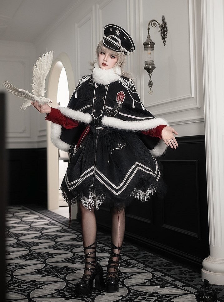 [pre-order Deadline: April 23] Dawnbreaker Gothic Jacquard Military Bustier Suspender Dress