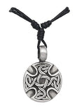 Pewter Celtic Cross Circle Shield Pendant on Adjustable Necklace Cord