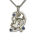 Ice Owl Blue Crystal Pewter Pendant Necklace