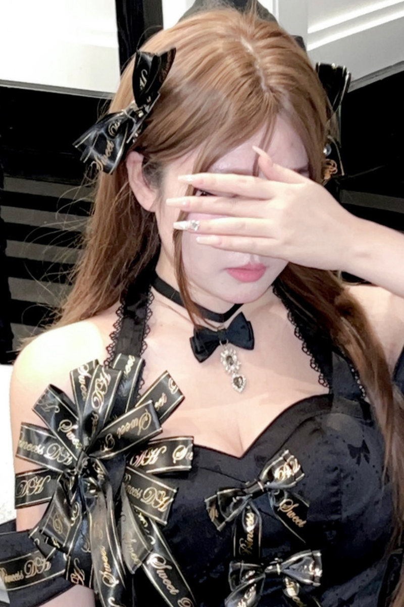 Many Logo Ribbon Princess Dress + Badge + Head Accessory + Tail
