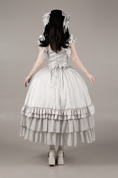 Gothic Lolita Skirt + Corset + Veil + Necklace + Waist Chain