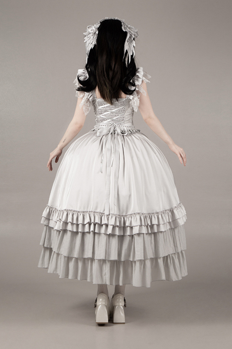 Gothic Lolita Skirt + Corset + Veil + Necklace + Waist Chain
