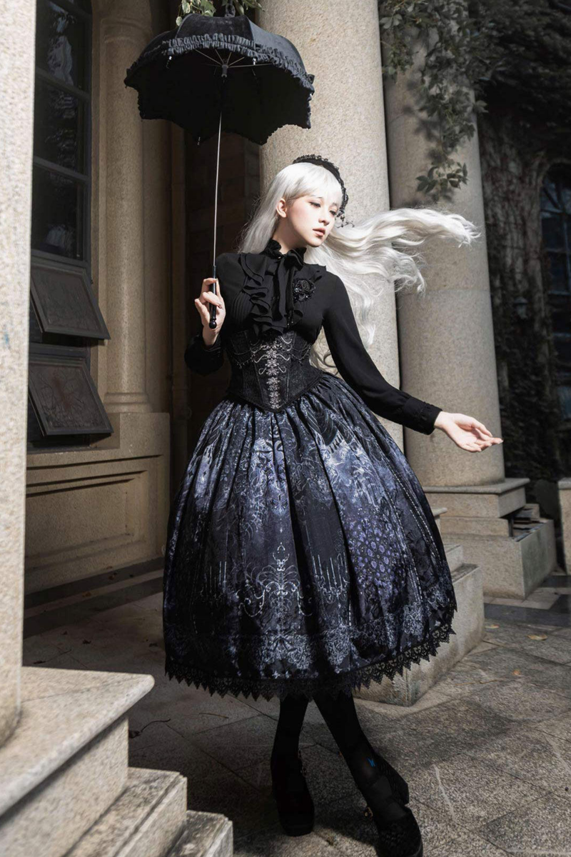 Gothic Lolita Jumper Skirt + Jacket + Skirt + Shirt + Corset + Accessories