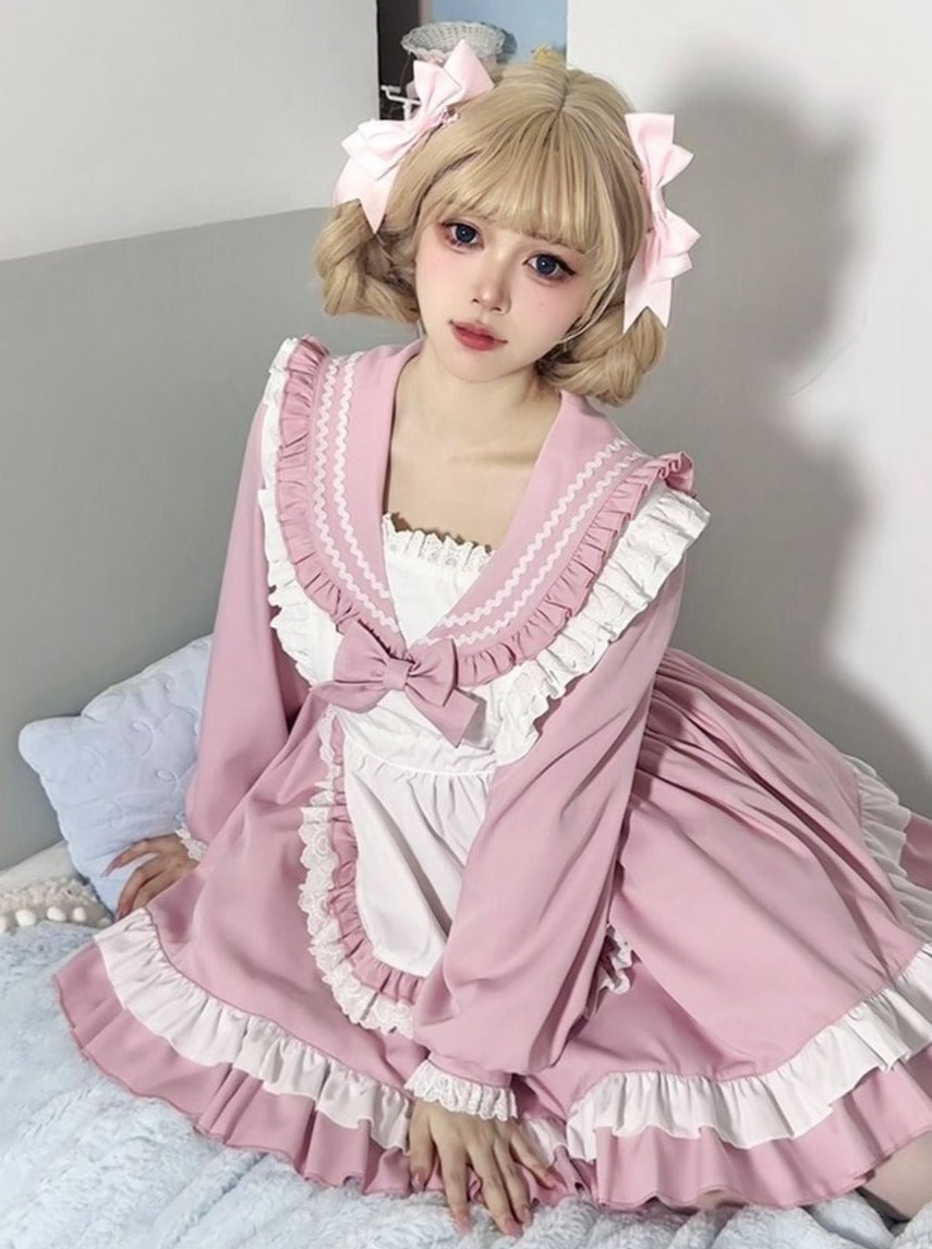Sweet College Style Sailor Maid Lolita Dress