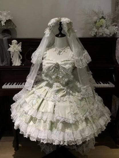 [pre-order Deadline: May 13] Blue/white/light Green Butterfly Fantasy Dress + Complete Set