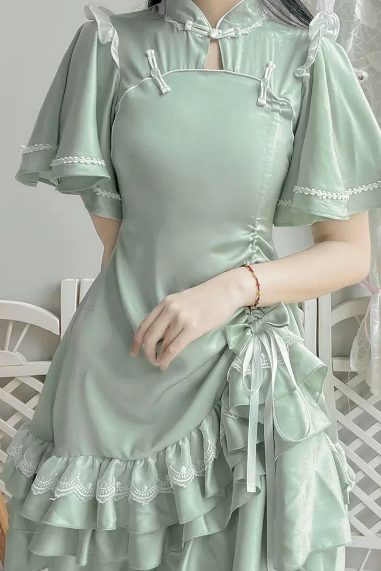 Ruffle Retro Cheongsam Dress