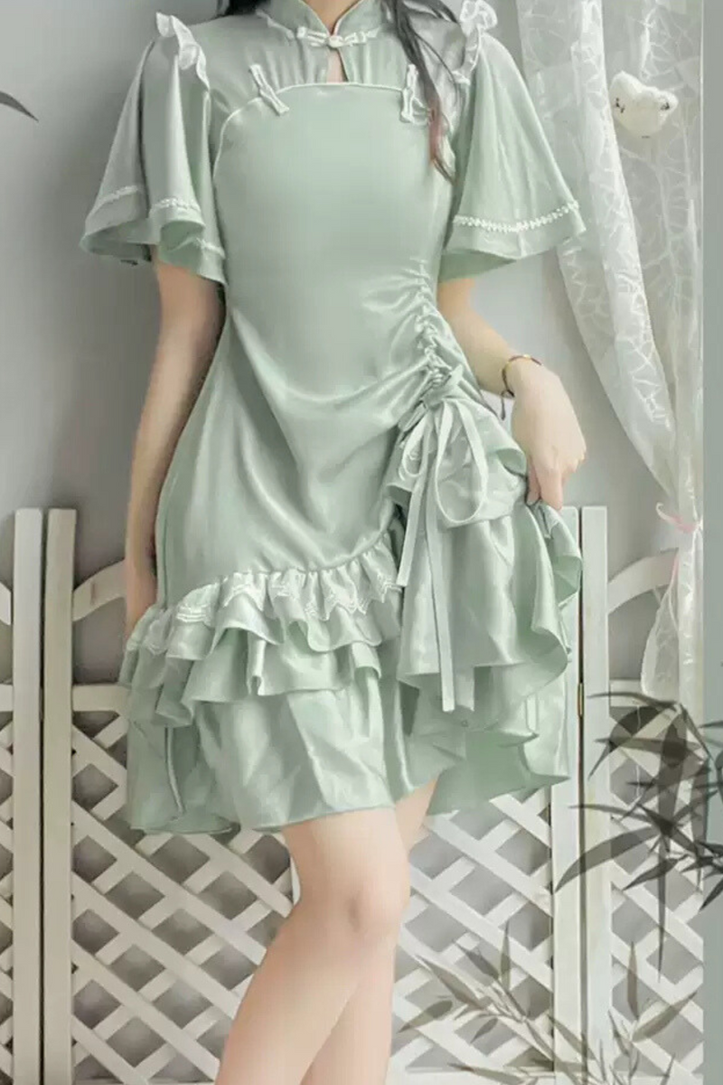 Ruffle Retro Cheongsam Dress