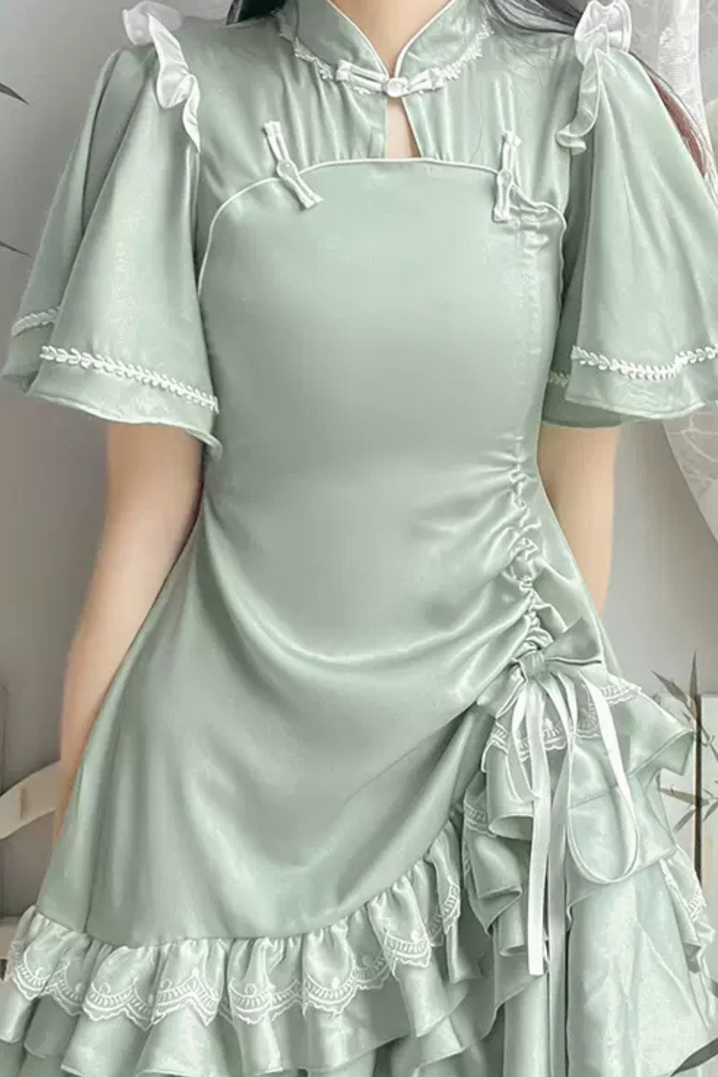 Ruffle Retro Cheongsam Dress
