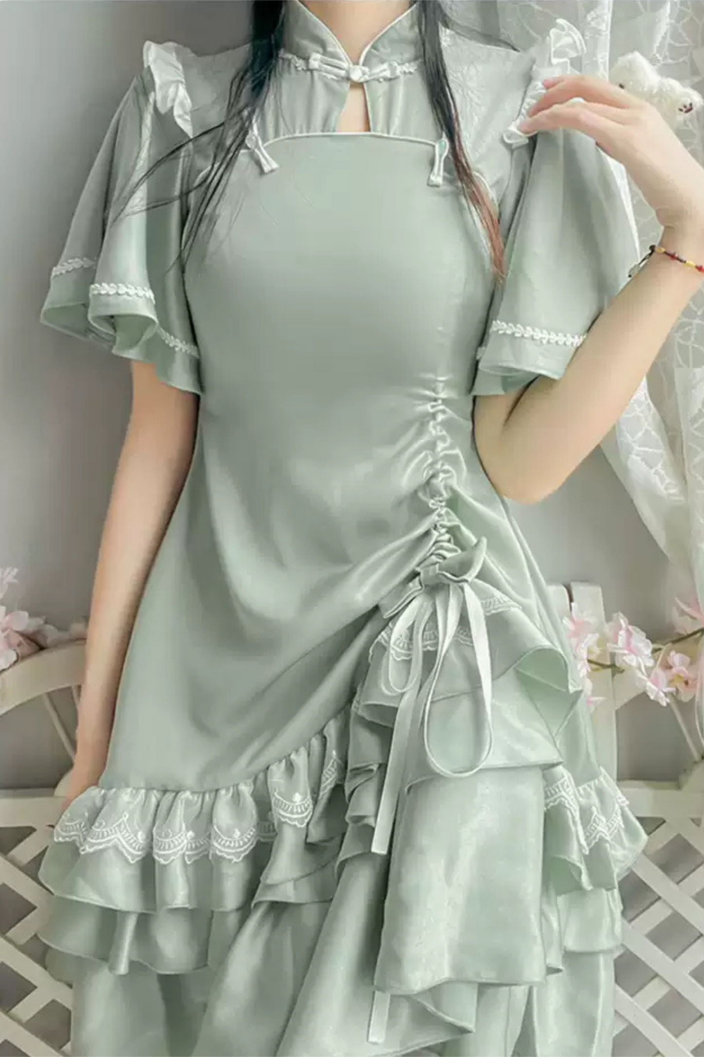 Ruffle Retro Cheongsam Dress
