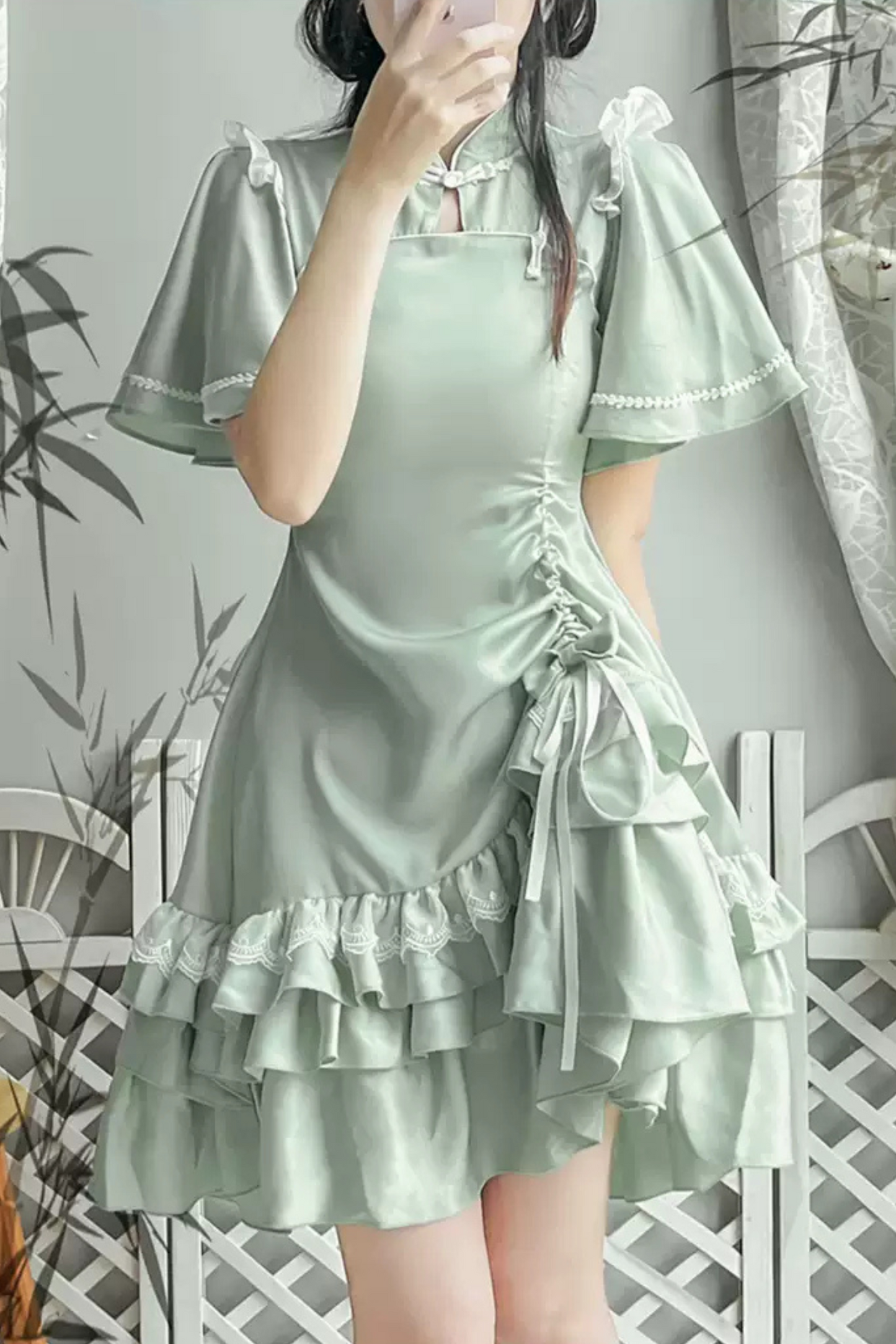 Ruffle Retro Cheongsam Dress
